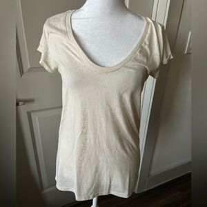 Comptoir Des Cotonniers Cream Fitted Short Sleeve Tee